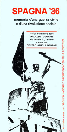 Programma del seminario "Spagna '36" (Milano, 1986)